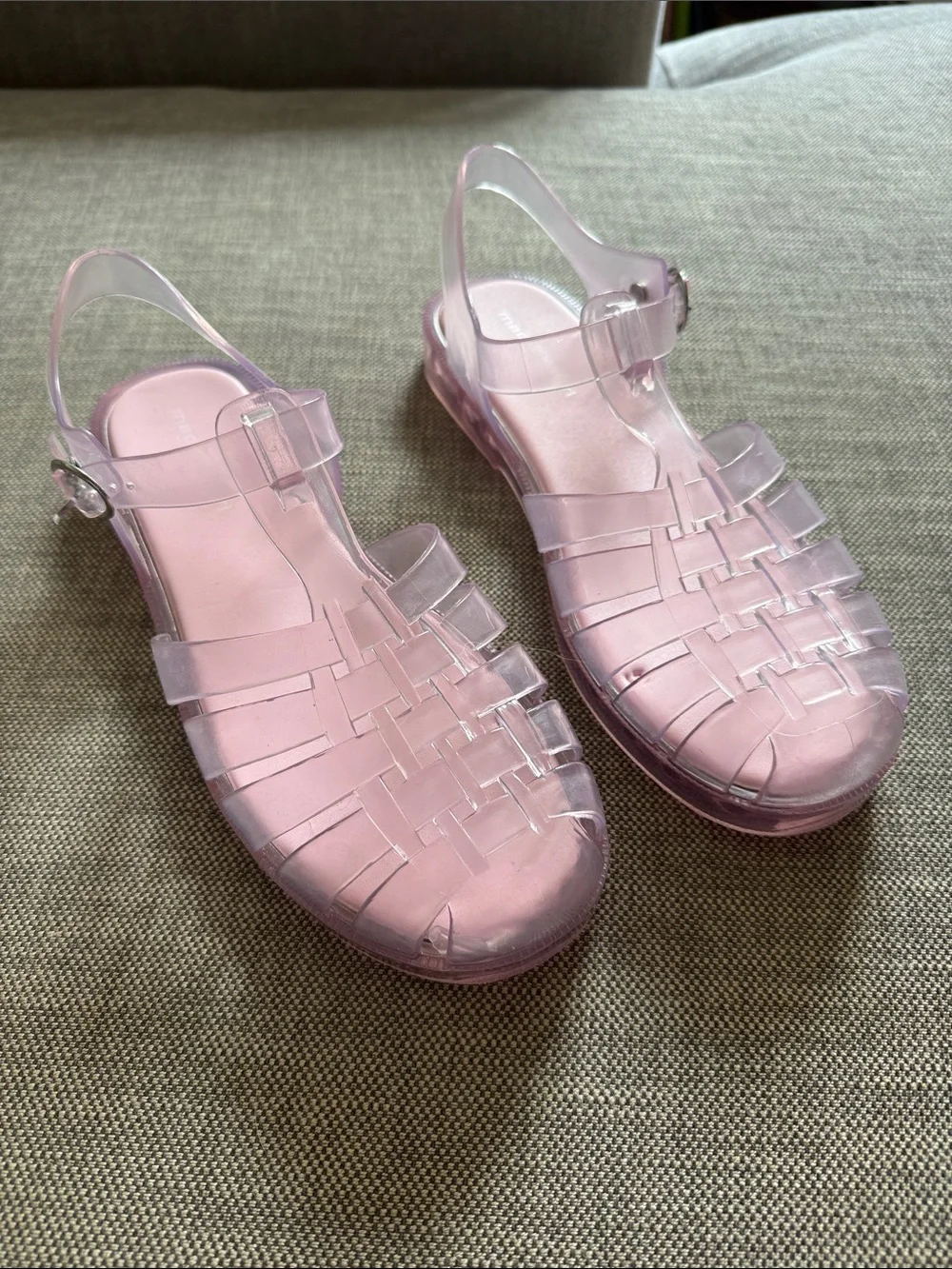 Madden Girl Pink Jelly Woven Slingback Sandals